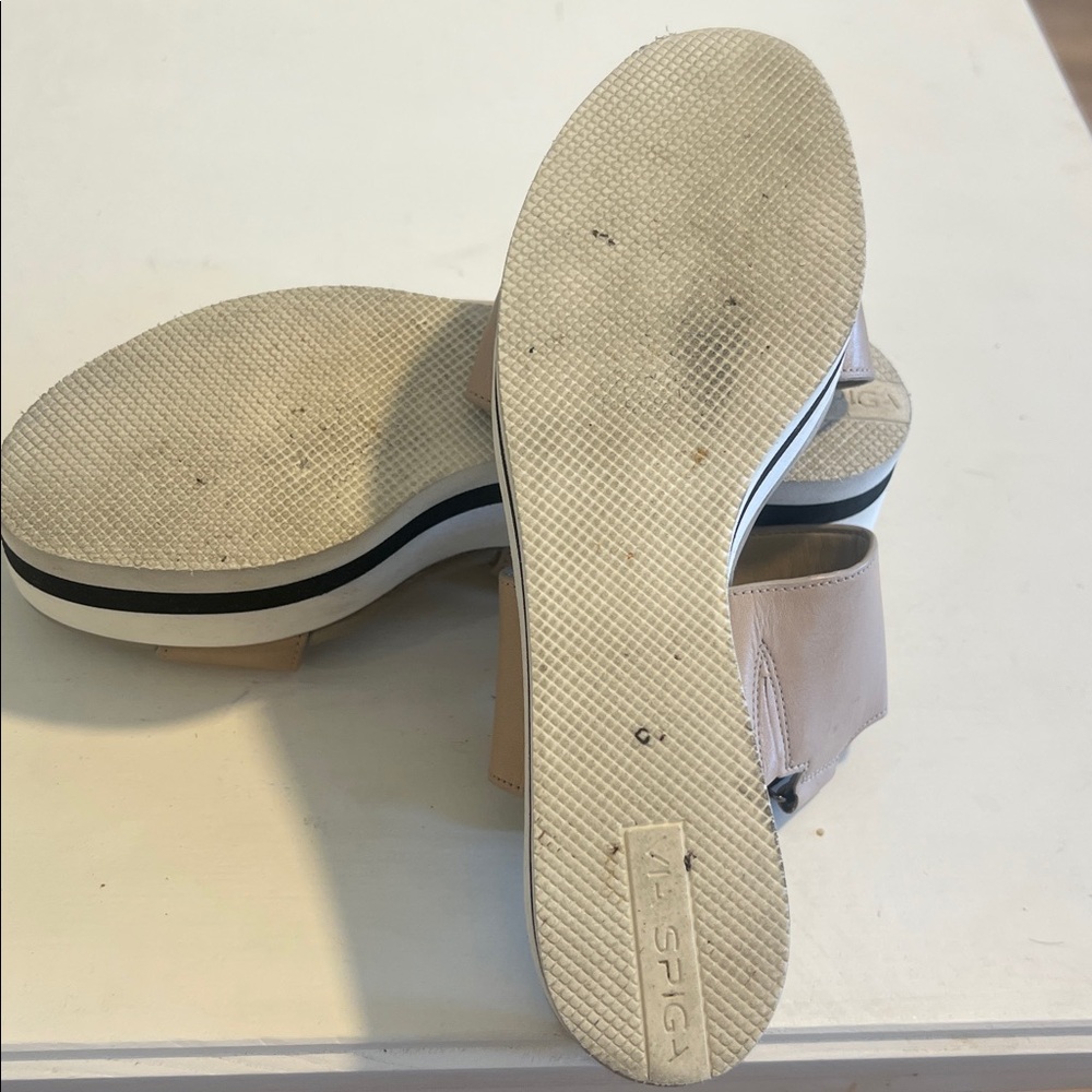 Via Spiga Tan and Black Platform Sandals - Picture 7 of 7